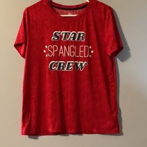 Celebrate Patriotic Size Med (8-10) Star Spangled Crew Red T-Shirt